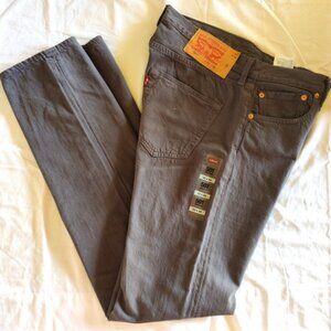 Levi's Men's 501 Original Fit Lightweight Jeans in Charcoal Gray, 33x34", NEW